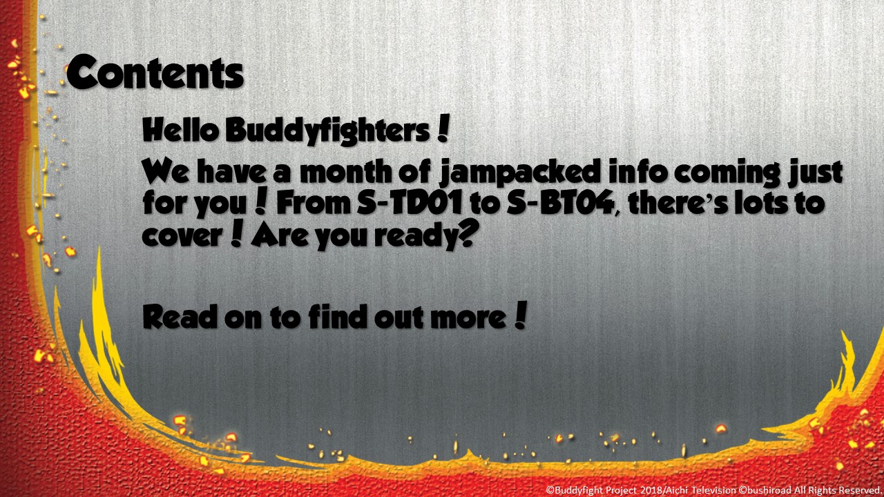 Buddyfight news April Issue Contents