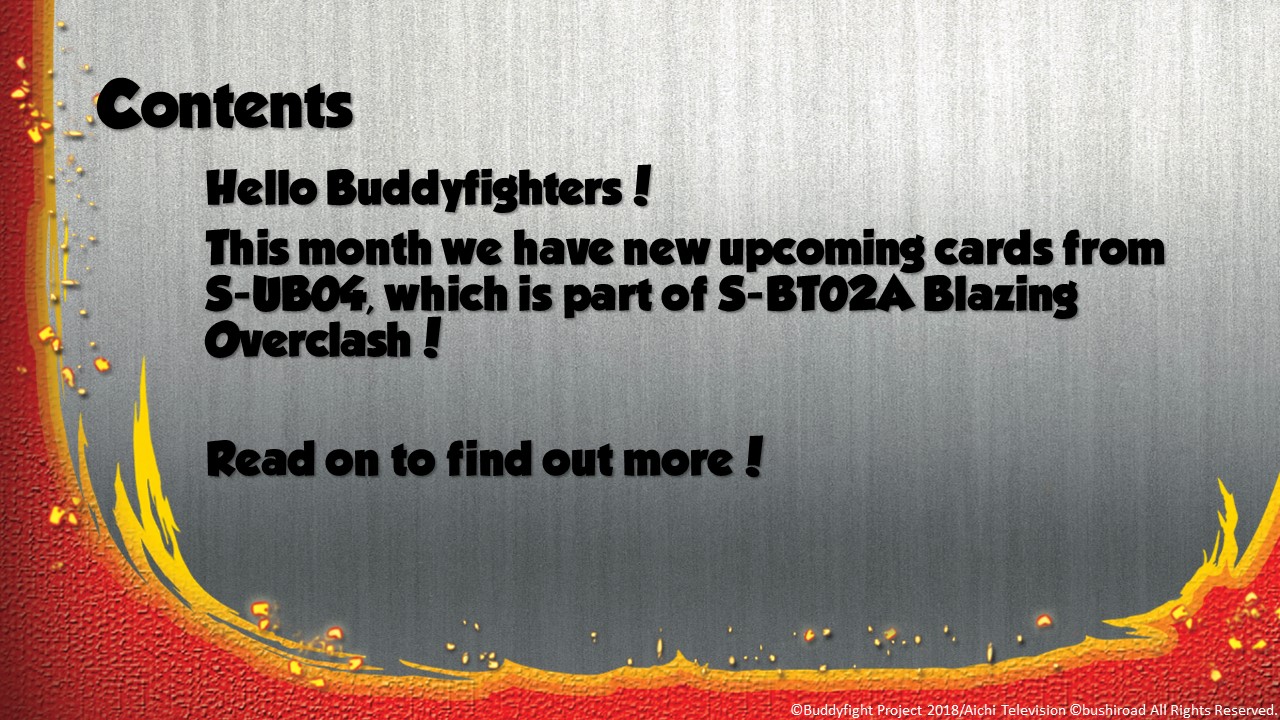 Buddyfight news July Issue Contents